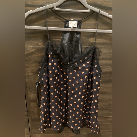 Cami NYC Tops - CAMI NYC Heart Patterned Silk Blend Racerback Lace Camisole Size S